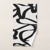 Abstracte wervelkolommen vormen zwart en beige crè bad handdoek (Handdoek)