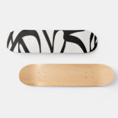 Abstracte wervelkolommen vormen zwart en beige crè persoonlijk skateboard (Horizontaal)