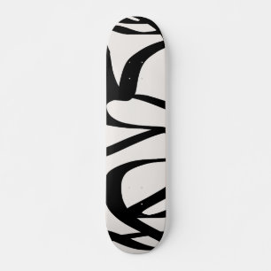 Abstracte wervelkolommen vormen zwart en beige crè persoonlijk skateboard