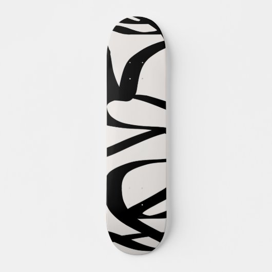Abstracte wervelkolommen vormen zwart en beige crè persoonlijk skateboard (Voorkant)
