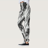 Abstracte wervelkunst stromende vloeibare wolken leggings (Links)