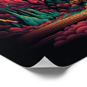 Abstracte Wervelposter | Retro Psychedelisch 3 Poster (Hoek)