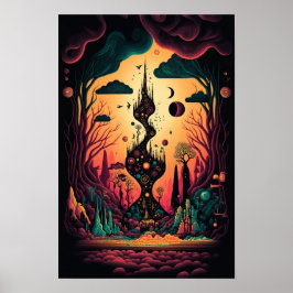 Abstracte Wervelposter | Retro Psychedelisch 3 Poster