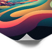 Abstracte Wervelposter | Retro Psychodelisch 1 Poster (Hoek)