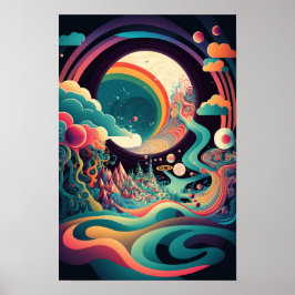 Abstracte Wervelposter | Retro Psychodelisch 1 Poster