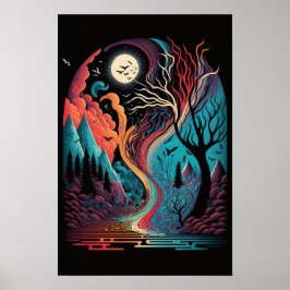 Abstracte Wervelposter | Retro Psychodelisch 4 Poster