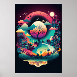 Abstracte Wervelposter | Retro Psychodelisch 5 Poster