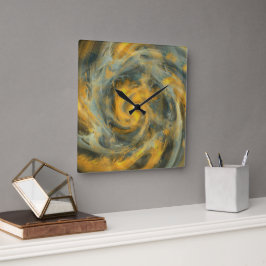 Abstracte Wervelwind Draaiend Vierkante Klok