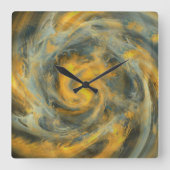 Abstracte Wervelwind Draaiend Vierkante Klok (Voorkant)