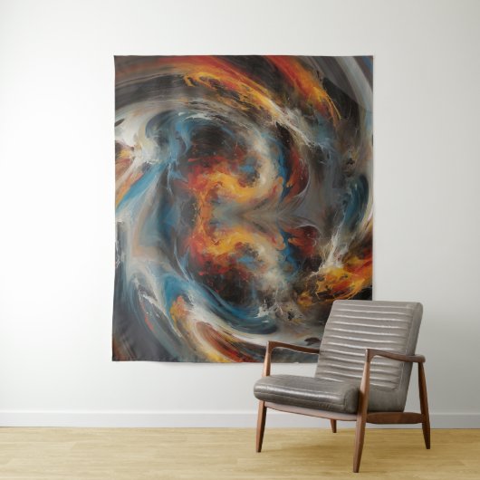 Abstracte Wervelwind Kunstschildering Wandkleed (In situ)