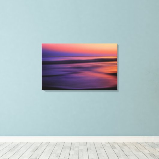 Abstracte westkust van de Sunset Ocean Canvas Afdruk (Insitu (Houten vloer))