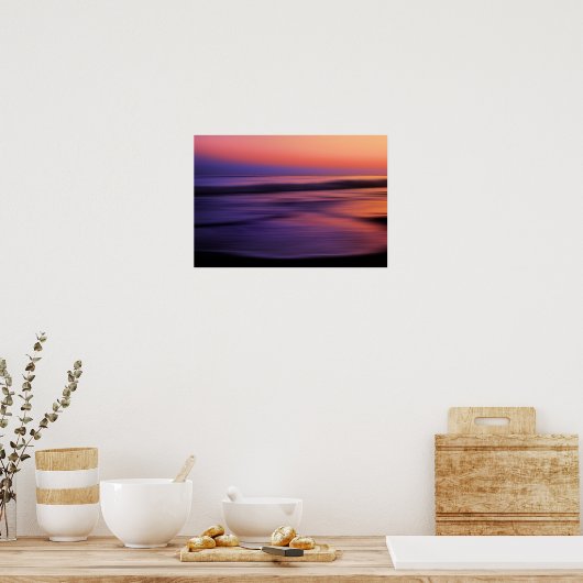 Abstracte westkust van de Sunset Ocean Poster (Keuken)