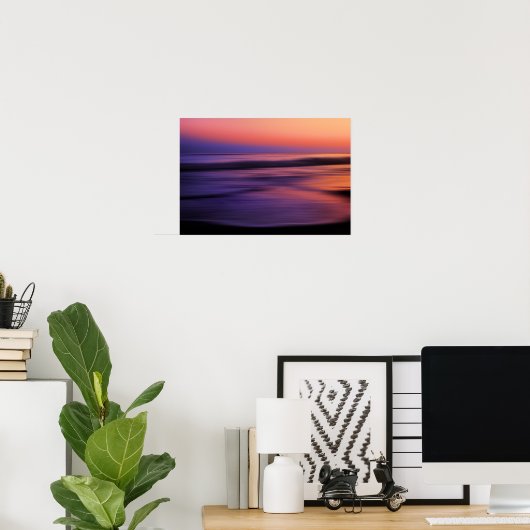 Abstracte westkust van de Sunset Ocean Poster (Thuiskantoor)