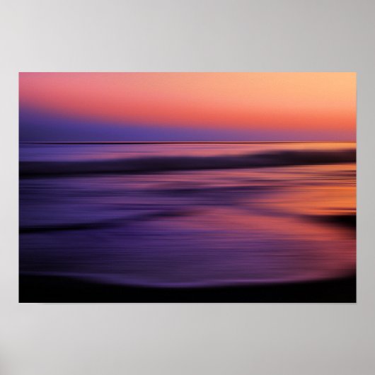 Abstracte westkust van de Sunset Ocean Poster (Voorkant)