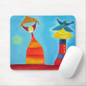Abstracte wezens Art Mousepad Muismat (Met muis)