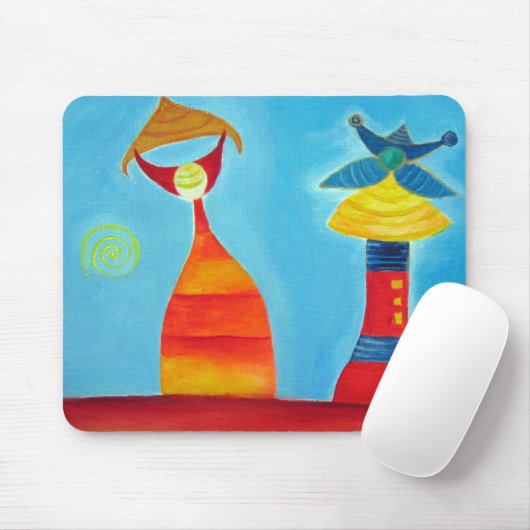 Abstracte wezens Art Mousepad Muismat (Met muis)