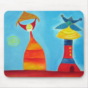Abstracte wezens Art Mousepad Muismat