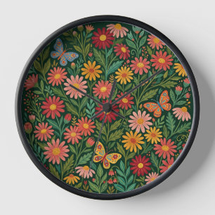 Abstracte Whimsical Daisies Vlinders Kunst Klokken