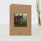 Abstracte Whimsical Little Hunting Cabin Bedankkaart (Achterkant)