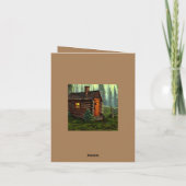 Abstracte Whimsical Little Hunting Cabin Bedankkaart (Achterkant)