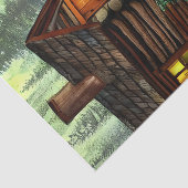 Abstracte Whimsical Little Hunting Cabin Tissuepapier (Detail)