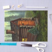 Abstracte Whimsical Little Hunting Cabin Tissuepapier (Craft)