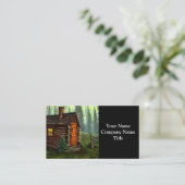 Abstracte Whimsical Little Hunting Cabin Visitekaartje (Staand voorkant)