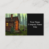 Abstracte Whimsical Little Hunting Cabin Visitekaartje (Voorkant)