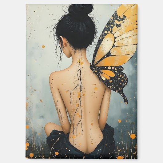 Abstracte Whimsical Vrouw Magneet (Voorkant)