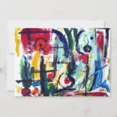 Abstracte whimsy-uitnodiging voor kleuren kaart (Voorkant)