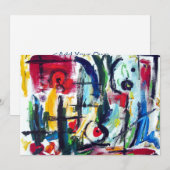 Abstracte whimsy-uitnodiging voor kleuren kaart (Voorkant / Achterkant)