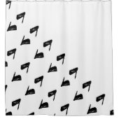 Abstracte Whimsy Whale Zwart-Wit Douchegordijn (Voorkant)