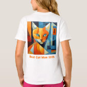 Abstracte Whiskers: Beste kat mam T-shirt (Achterkant)