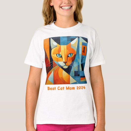 Abstracte Whiskers: Beste kat mam T-shirt (Voorkant)