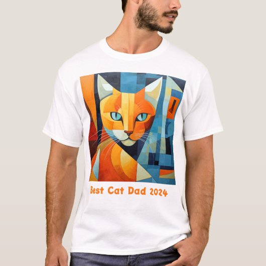 Abstracte Whiskers: Beste kat Pap T-shirt (Voorkant)