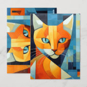 Abstracte Whiskers: Oranje kat Briefkaart (Voorkant / Achterkant)