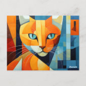 Abstracte Whiskers: Oranje kat Briefkaart (Achterkant)