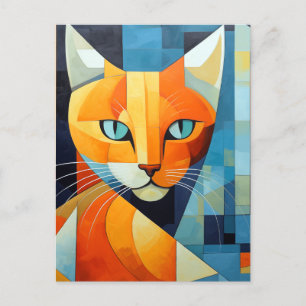 Abstracte Whiskers: Oranje kat Feestdagenkaart