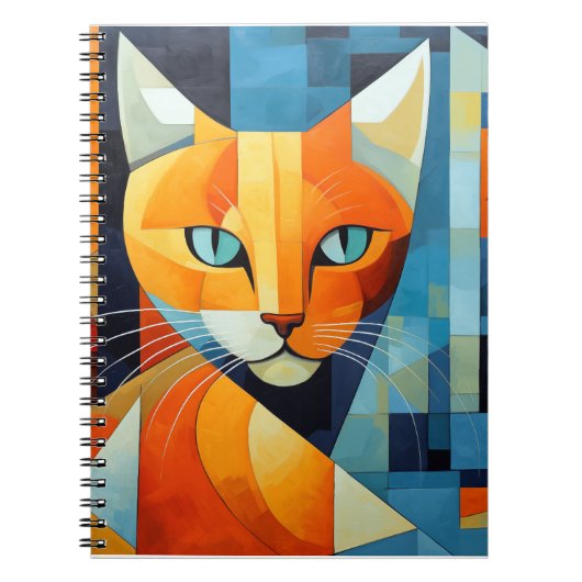 Abstracte Whiskers: Oranje kat Notitieboek (Voorkant)