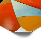 Abstracte Whiskers: Oranje kat Perfect Poster (Hoek)