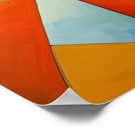 Abstracte Whiskers: Oranje kat Poster (Hoek)