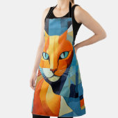 Abstracte Whiskers: Oranje kat Schort (Insitu)
