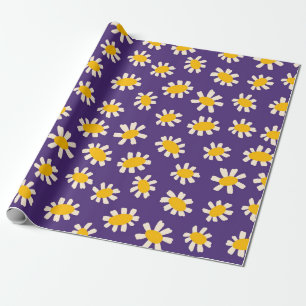 Abstracte White en Yellow Flowers Art Cadeaupapier
