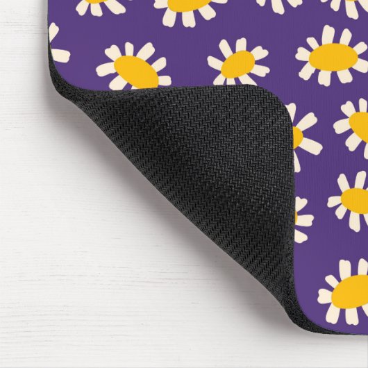 Abstracte White en Yellow Flowers Art Muismat (Hoek)