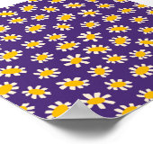 Abstracte White en Yellow Flowers Art Poster (Hoek)