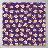 Abstracte White en Yellow Flowers Art Poster (Voorkant)