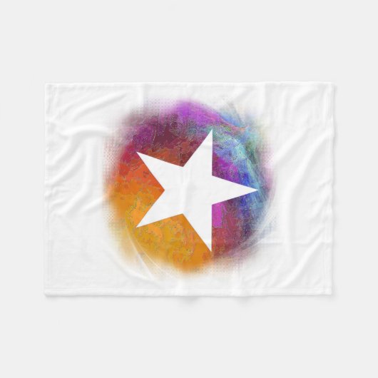Abstracte White Star Fleece Deken (Voorkant (Horizontaal))
