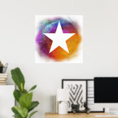 Abstracte White Star Poster (Thuiskantoor)