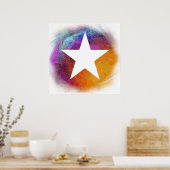 Abstracte White Star Poster (Keuken)
