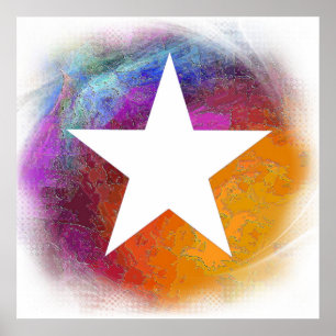 Abstracte White Star Poster